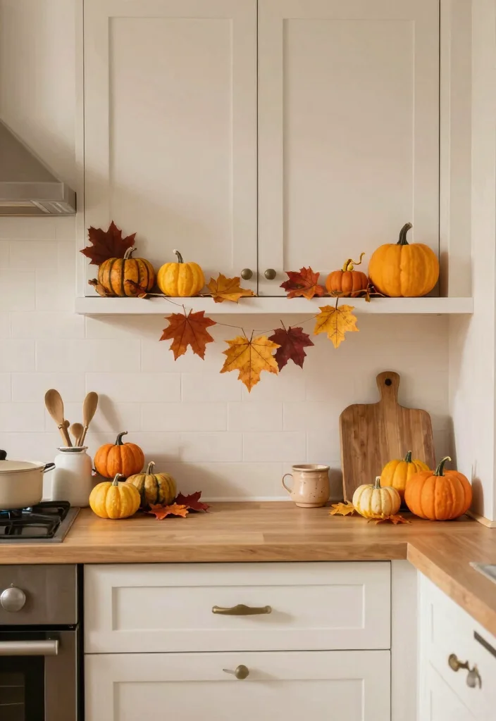15 Above Cabinet Decor Kitchen Modern Ideas That Shine - 12. Seasonal Decor 1