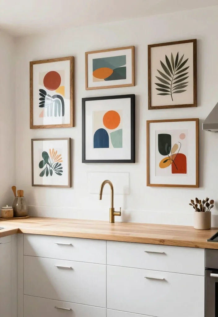 15 Above Cabinet Decor Kitchen Modern Ideas That Shine - 15. Unique Wall Art 1