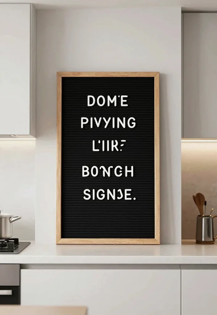 15 Above Cabinet Decor Kitchen Modern Ideas That Shine - 9. Personalized Letter Boards 1