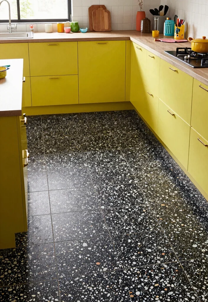 15 Black Kitchen Floor Tiles Ideas With Sleek Finish 8 15 Black Kitchen Floor Tiles Ideas With Sleek Finish - 8. Black Terrazzo Tiles 1