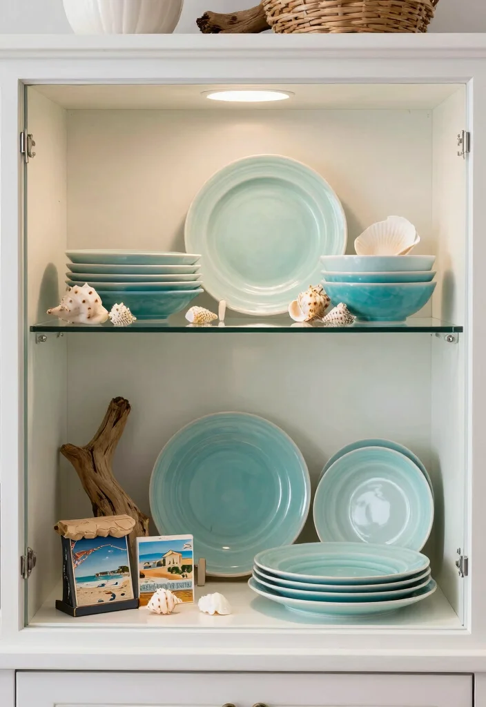 15 Glass Kitchen Cabinets Decor Ideas With Elegant Touch - 5. Create a Themed Display 1