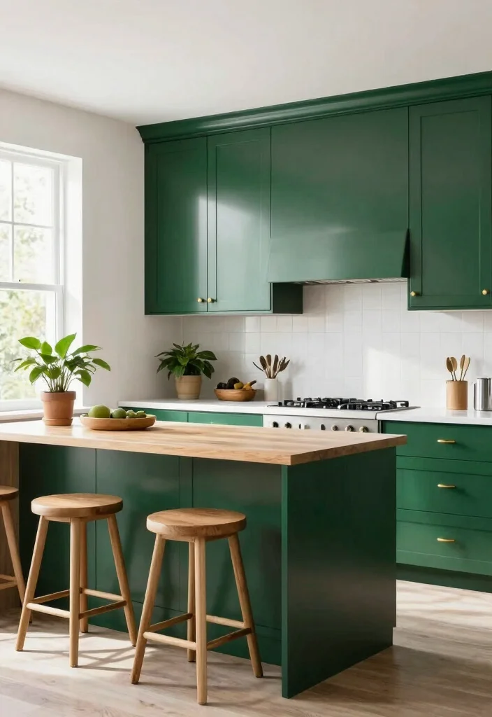 15 Kitchen Cabinets Colors 2026 Trending Ideas That Transform Your Space 2 15 Kitchen Cabinets Colors 2026 Trending Ideas That Transform Your Space - 2. Bold Forest Green 1