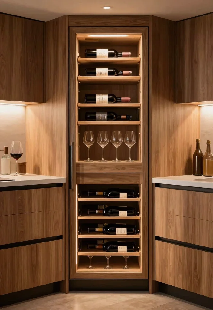15 Kitchen Cabinets Inside Ideas That Improve Organization - 12. Integrated Wine Storage 1