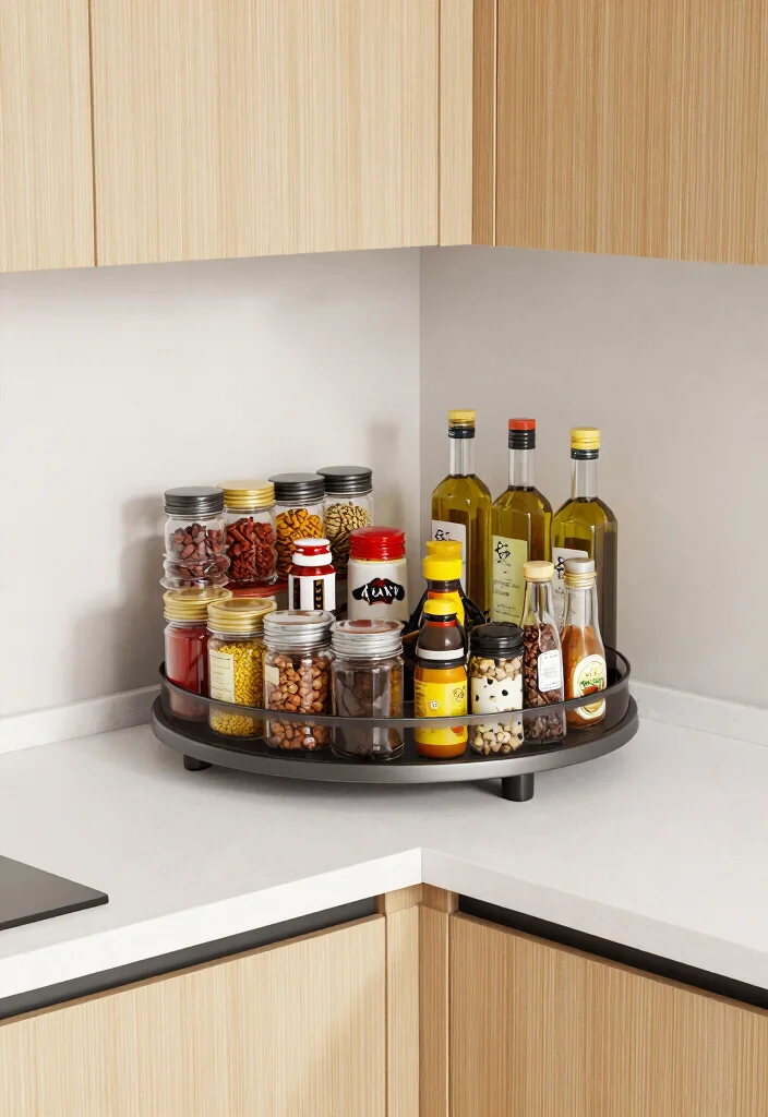 15 Kitchen Cabinets Inside Ideas That Improve Organization - 3. Lazy Susans for Easy Access 1