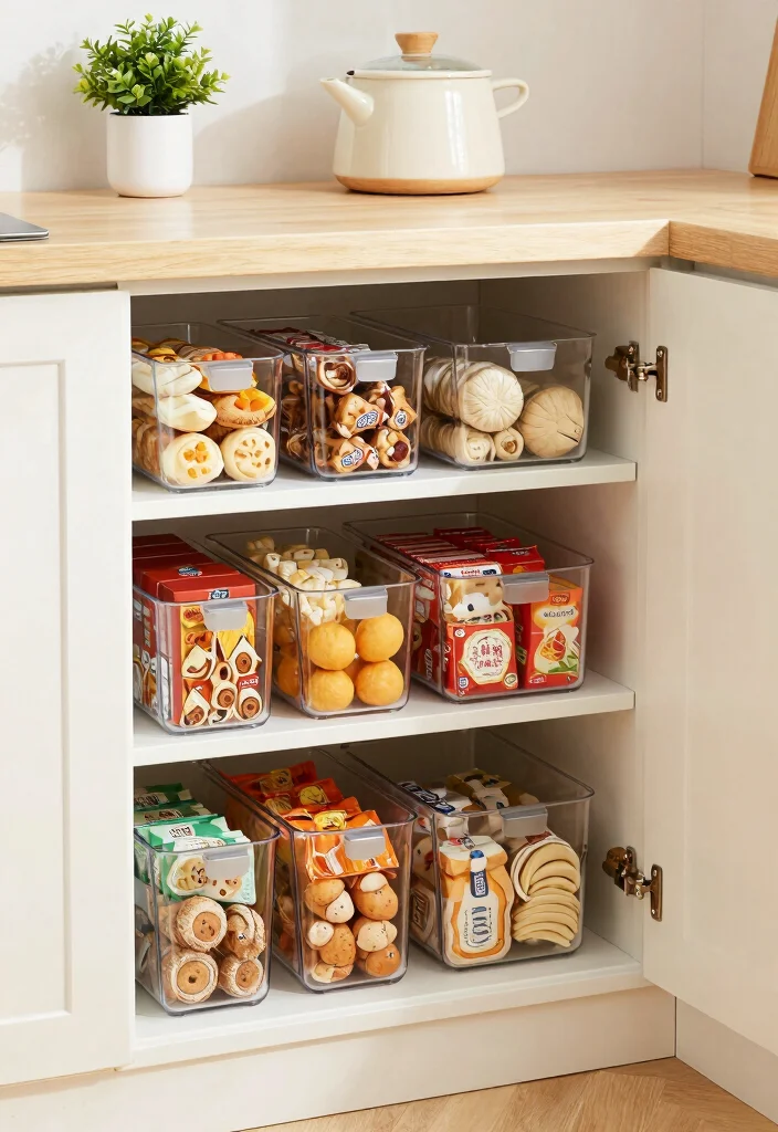 15 Kitchen Cabinets Inside Ideas That Improve Organization - 4. Under-Shelf Bins 1