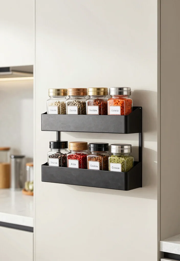 15 Kitchen Cabinets Inside Ideas That Improve Organization - 6. Magnetic Spice Racks 1