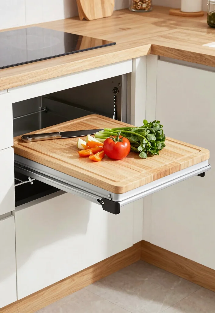 15 Kitchen Cabinets Inside Ideas That Improve Organization - 8. Pull-Out Cutting Boards 1
