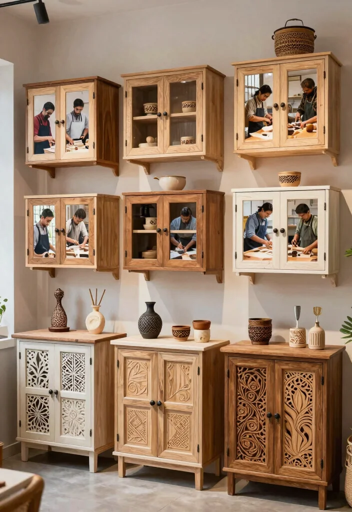 15 Kitchen Cabinets Showroom Ideas With Inspiring Displays - 14. Handcrafted Elements 1