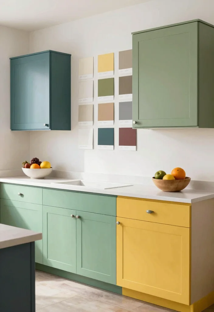 15 Kitchen Cabinets Showroom Ideas With Inspiring Displays - 3. Colorful Eco-Friendly Paints 1