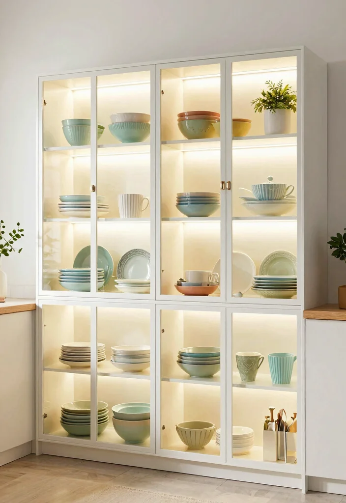 15 Kitchen Cabinets Showroom Ideas With Inspiring Displays - 4. Glass-Fronted Displays 1