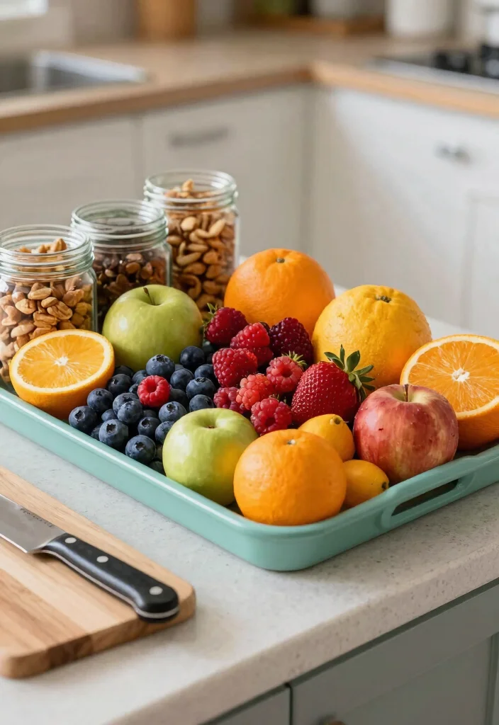 15 Kitchen Tray Decor Countertops Ideas With Styled Layers 12 15 Kitchen Tray Decor Countertops Ideas With Styled Layers - 12. Fresh Fruit and Snack Tray 1