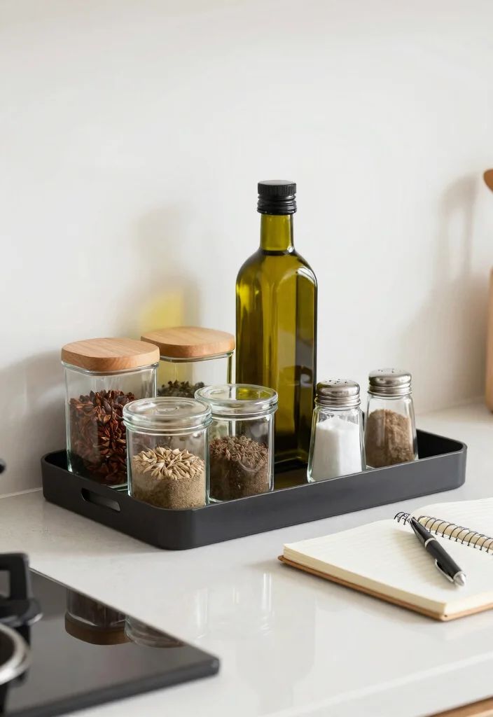 15 Kitchen Tray Decor Countertops Ideas With Styled Layers 7 15 Kitchen Tray Decor Countertops Ideas With Styled Layers - 7. Functional Tray for Cooking Essentials 1