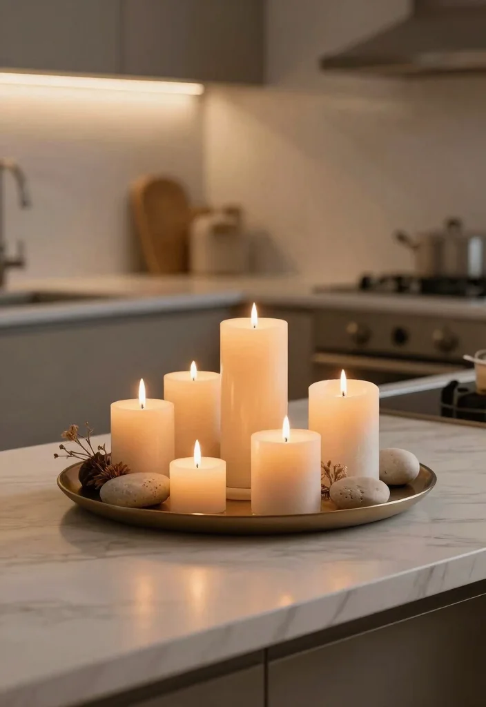 15 Kitchen Tray Decor Countertops Ideas With Styled Layers 9 15 Kitchen Tray Decor Countertops Ideas With Styled Layers - 9. Elegant Candles and Fragrance Tray 1