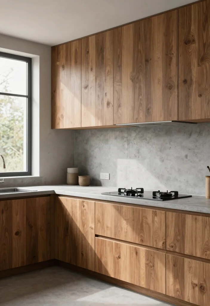 15 Kitchen Window Backsplash Ideas With Unique Charm - 15. Minimalist Concrete Backsplash 1