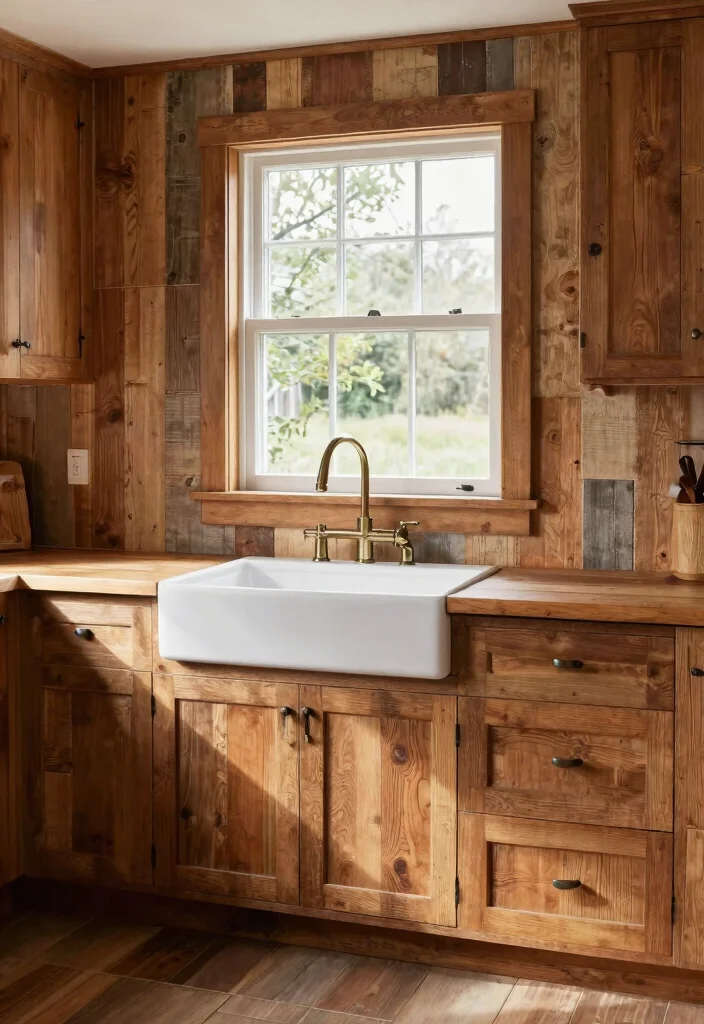 15 Kitchen Window Backsplash Ideas With Unique Charm - 5. Reclaimed Wood Panels 1