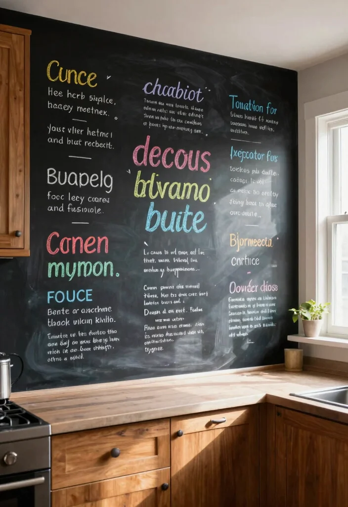 15 Kitchen Window Backsplash Ideas With Unique Charm - 9. Chalkboard Backsplash 1