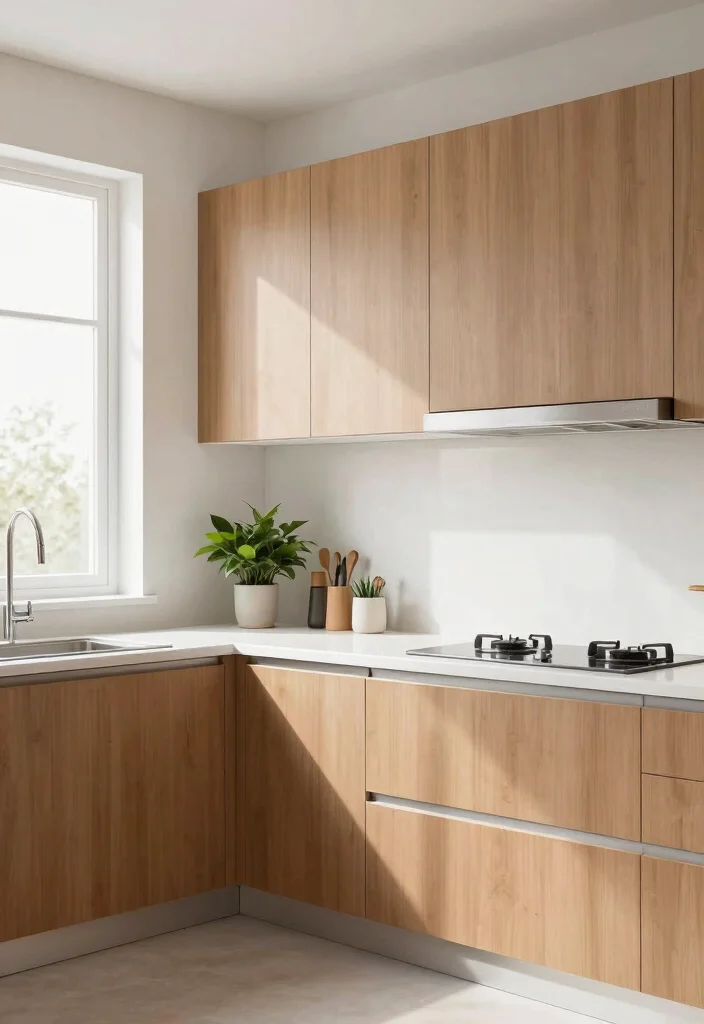 15 Light Brown Kitchen Cabinets Ideas With Cozy Appeal 2 15 Light Brown Kitchen Cabinets Ideas With Cozy Appeal - 2. Modern Minimalism Meets Rustic Charm 1