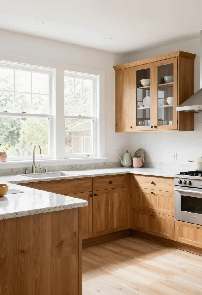 15 Light Brown Kitchen Cabinets Ideas With Cozy Appeal 4 15 Light Brown Kitchen Cabinets Ideas With Cozy Appeal - 4. Light and Bright Contrast 1