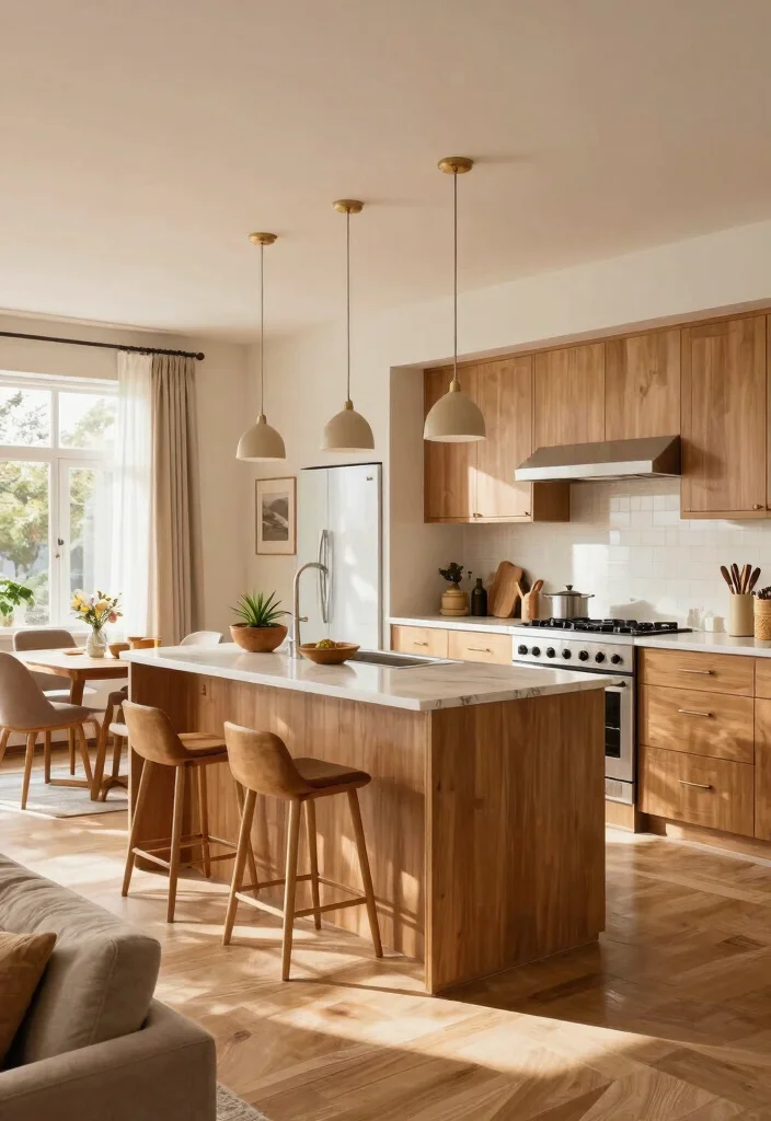 15 Light Brown Kitchen Cabinets Ideas With Cozy Appeal 6 15 Light Brown Kitchen Cabinets Ideas With Cozy Appeal - 6. Open Concept Bliss 1