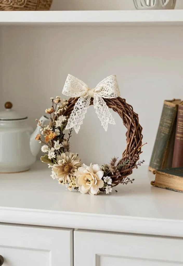 15 Mini Wreaths on Kitchen Cabinets Ideas With Festive Touch 10 15 Mini Wreaths on Kitchen Cabinets Ideas With Festive Touch - 10. Vintage Inspired Wreaths 1