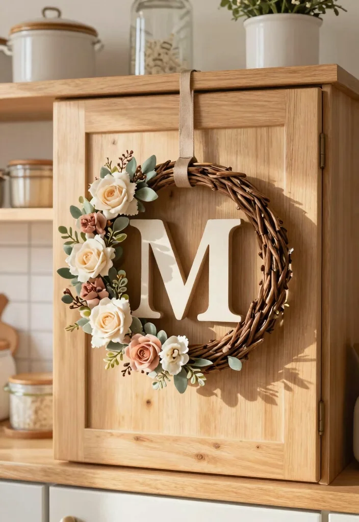 15 Mini Wreaths on Kitchen Cabinets Ideas With Festive Touch 13 15 Mini Wreaths on Kitchen Cabinets Ideas With Festive Touch - 13. Personalized Mini Wreaths 1
