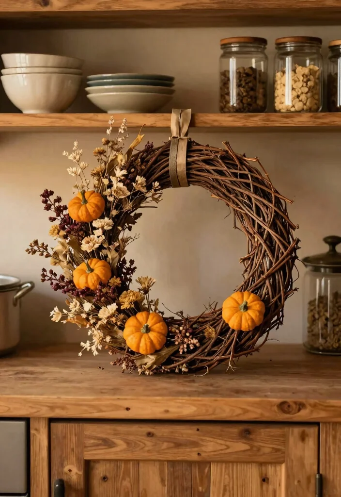 15 Mini Wreaths on Kitchen Cabinets Ideas With Festive Touch 2 15 Mini Wreaths on Kitchen Cabinets Ideas With Festive Touch - 2. Rustic Grapevine Wreaths 1