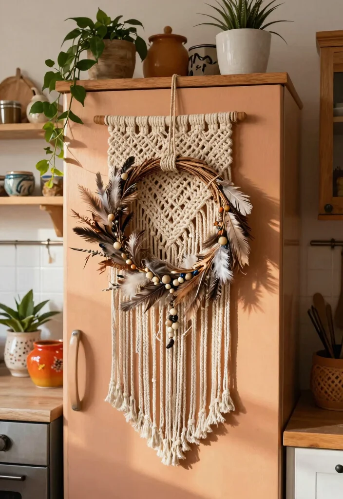 15 Mini Wreaths on Kitchen Cabinets Ideas With Festive Touch 5 15 Mini Wreaths on Kitchen Cabinets Ideas With Festive Touch - 5. Bohemian Style Wreaths 1