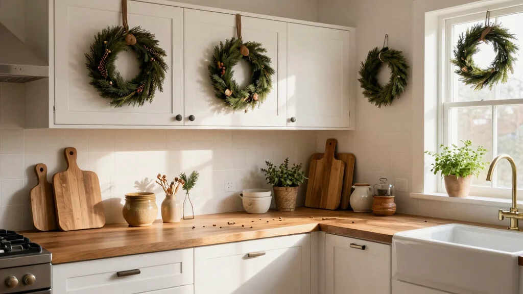 15 Mini Wreaths on Kitchen Cabinets Ideas With Festive Touch