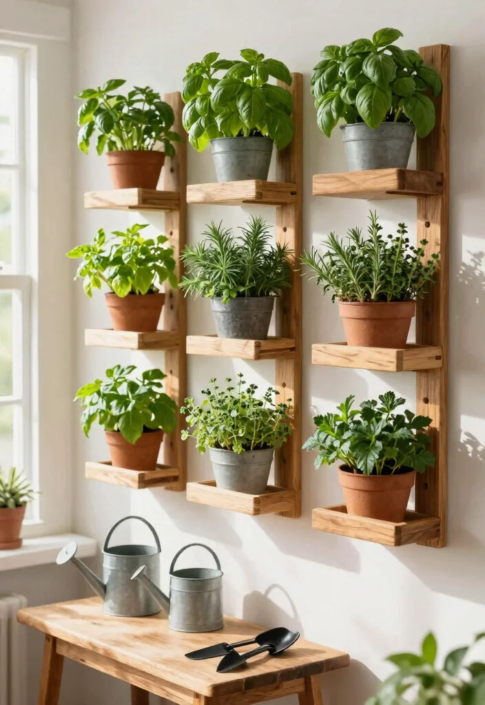 15 Smart Kitchen Storage Ideas That Maximize Function - 1. Vertical Garden Shelves 1