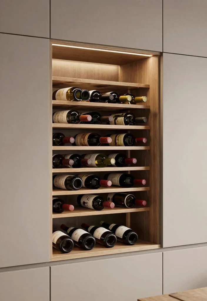 15 Smart Kitchen Storage Ideas That Maximize Function - 11. Built-In Wine Racks 1