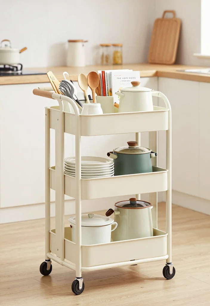 15 Smart Kitchen Storage Ideas That Maximize Function - 15. Compact Kitchen Carts 1