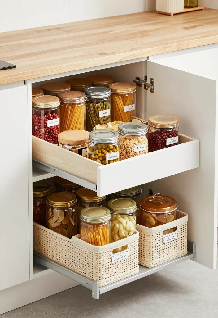 15 Smart Kitchen Storage Ideas That Maximize Function - 2. Pull-Out Pantry Drawers 1