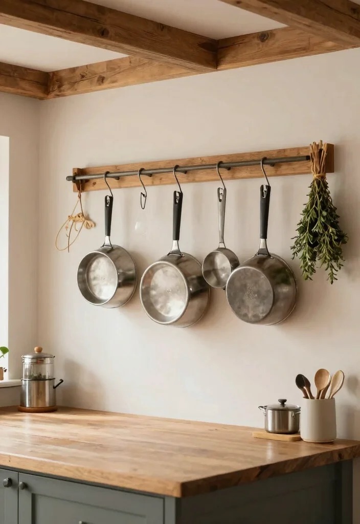 15 Smart Kitchen Storage Ideas That Maximize Function - 3. Hanging Pot Racks 1