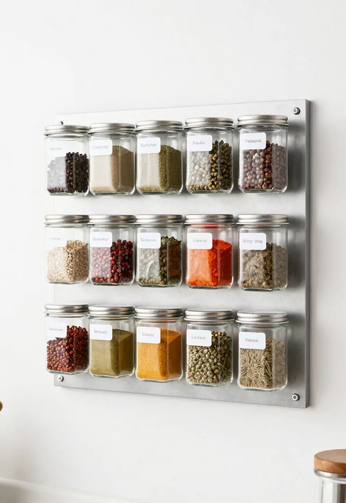 15 Smart Kitchen Storage Ideas That Maximize Function - 5. Magnetic Spice Racks 1
