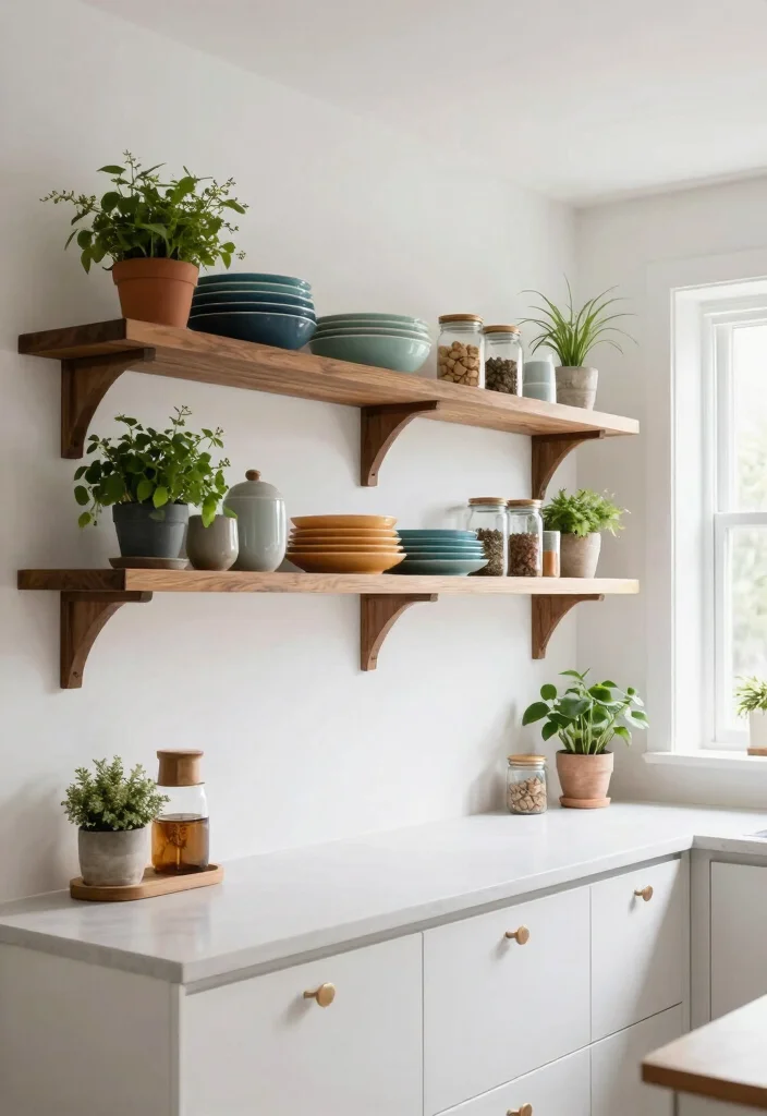 15 Wall of Cabinets Kitchen Ideas With Maximum Storage - 1. Open Shelving Above Cabinets 1