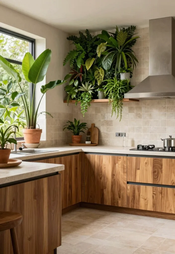 16 Beige Tile Kitchen Ideas With Soft Neutral Elegance 15 16 Beige Tile Kitchen Ideas With Soft Neutral Elegance - 15. Beige Tiles with Nature-Inspired Elements 1