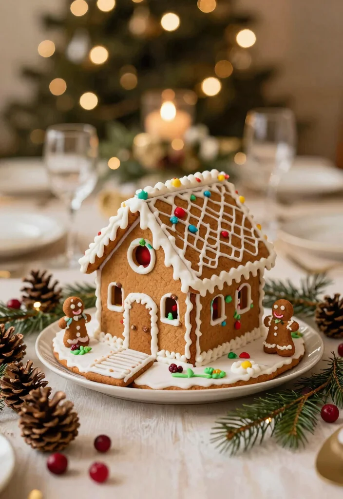 16 Gingerbread Kitchen Decor Ideas With Sweet Holiday Charm - 1. Gingerbread Centerpiece Delight 1