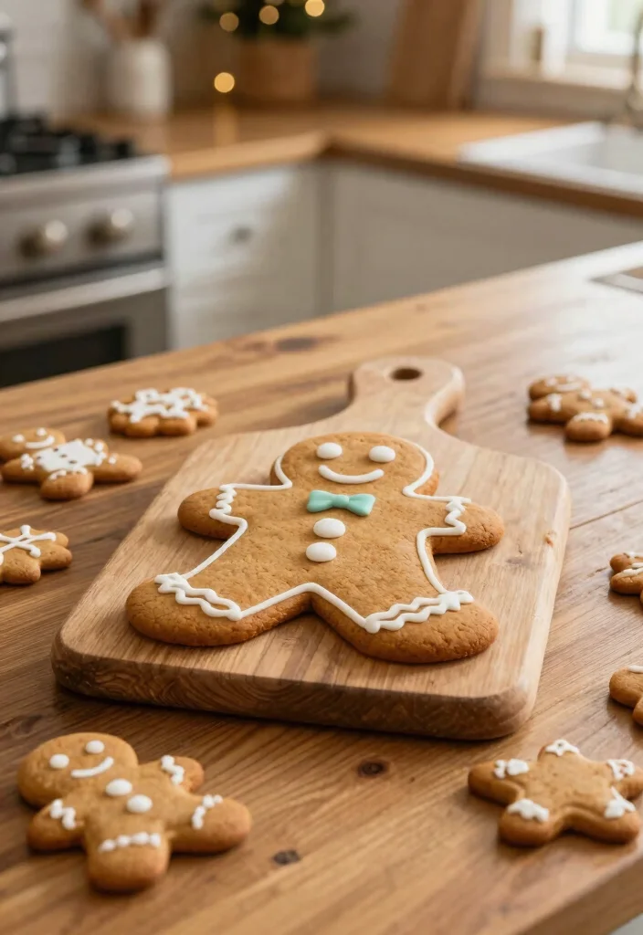 16 Gingerbread Kitchen Decor Ideas With Sweet Holiday Charm - 11. Gingerbread Cookie Cutting Boards 1
