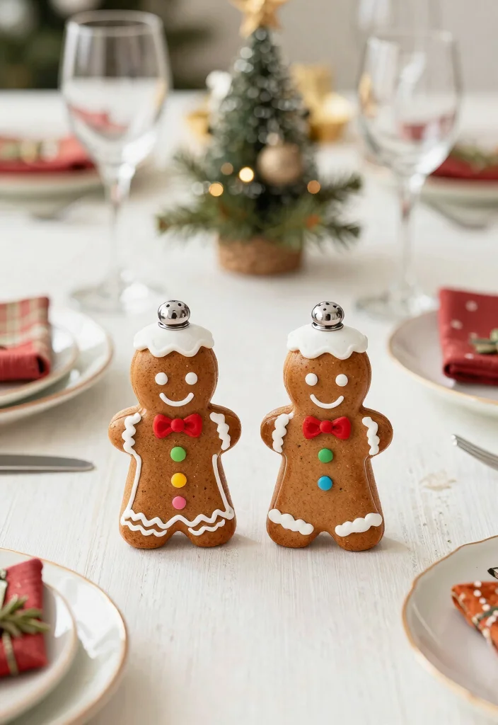 16 Gingerbread Kitchen Decor Ideas With Sweet Holiday Charm - 15. Gingerbread-Themed Salt and Pepper Shakers 1