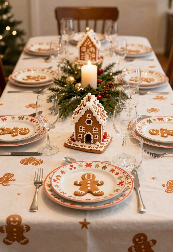 16 Gingerbread Kitchen Decor Ideas With Sweet Holiday Charm - 4. Festive Gingerbread Table Settings 1