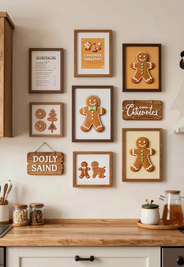 16 Gingerbread Kitchen Decor Ideas With Sweet Holiday Charm - 5. Gingerbread Wall Art 1