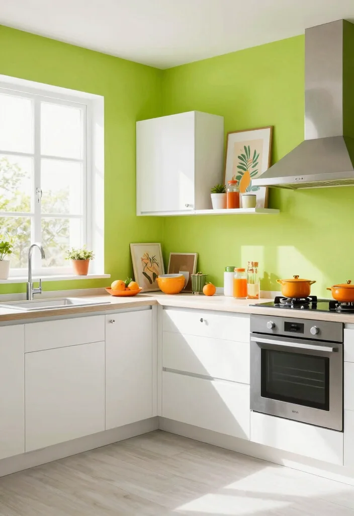 16 Green Kitchen Walls White Cabinets Ideas With Fresh Contrast 12 16 Green Kitchen Walls White Cabinets Ideas With Fresh Contrast - 12. Bright Lime for a Zesty Update 1