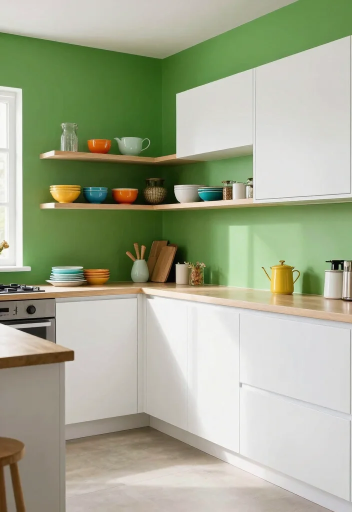 16 Green Kitchen Walls White Cabinets Ideas With Fresh Contrast 6 16 Green Kitchen Walls White Cabinets Ideas With Fresh Contrast - 6. Chartreuse for a Bold Pop 1