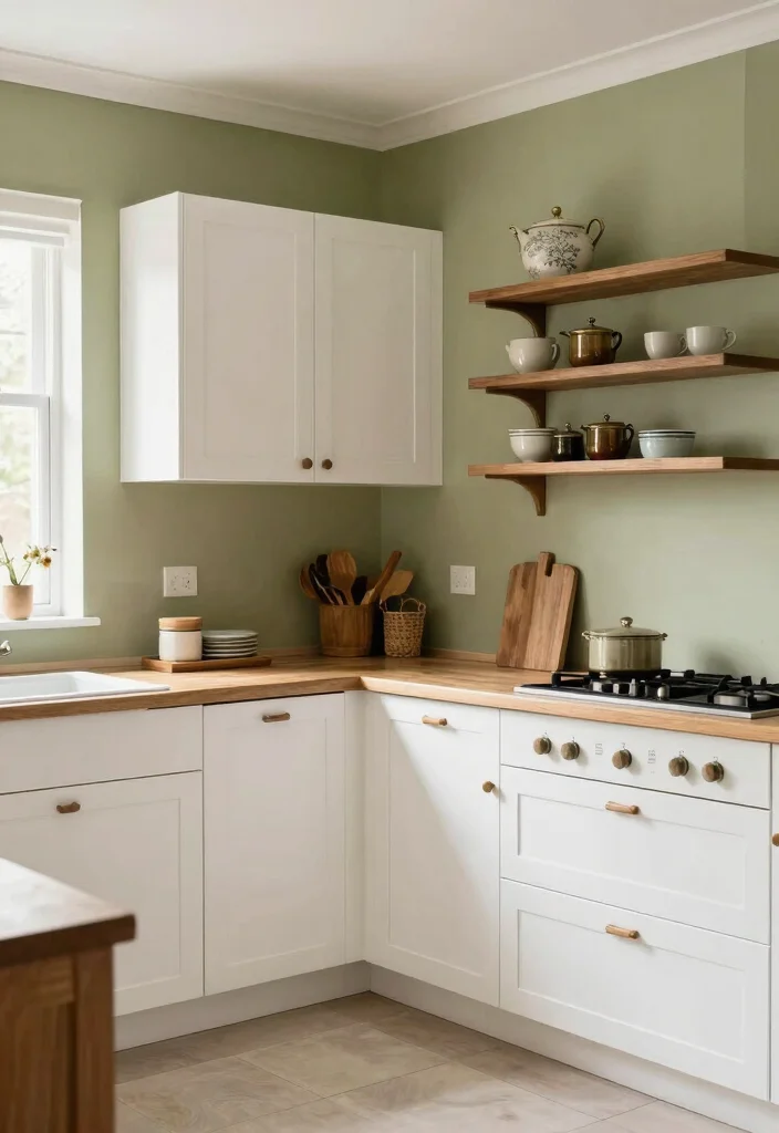 16 Green Kitchen Walls White Cabinets Ideas With Fresh Contrast 9 16 Green Kitchen Walls White Cabinets Ideas With Fresh Contrast - 9. Light Olive Green for a Timeless Look 1
