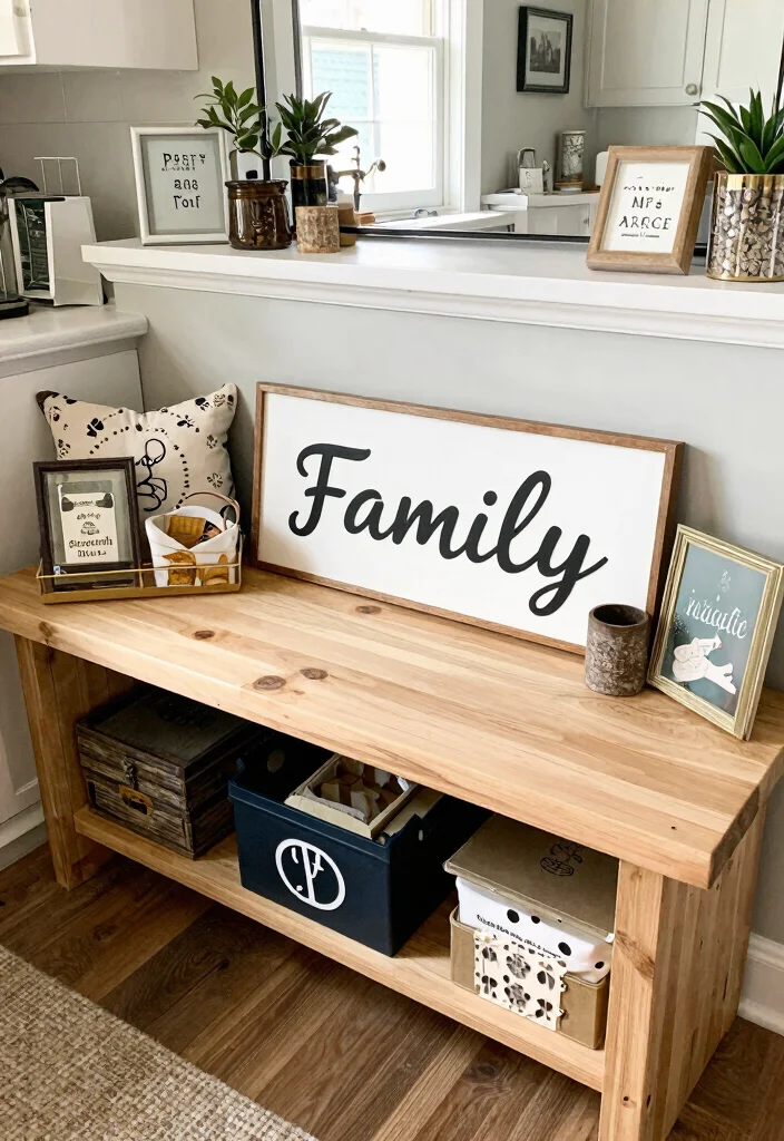 16 Kitchen Bench Decor Ideas With Casual Charm 12 16 Kitchen Bench Decor Ideas With Casual Charm - 12. Add Personalized Touches 1