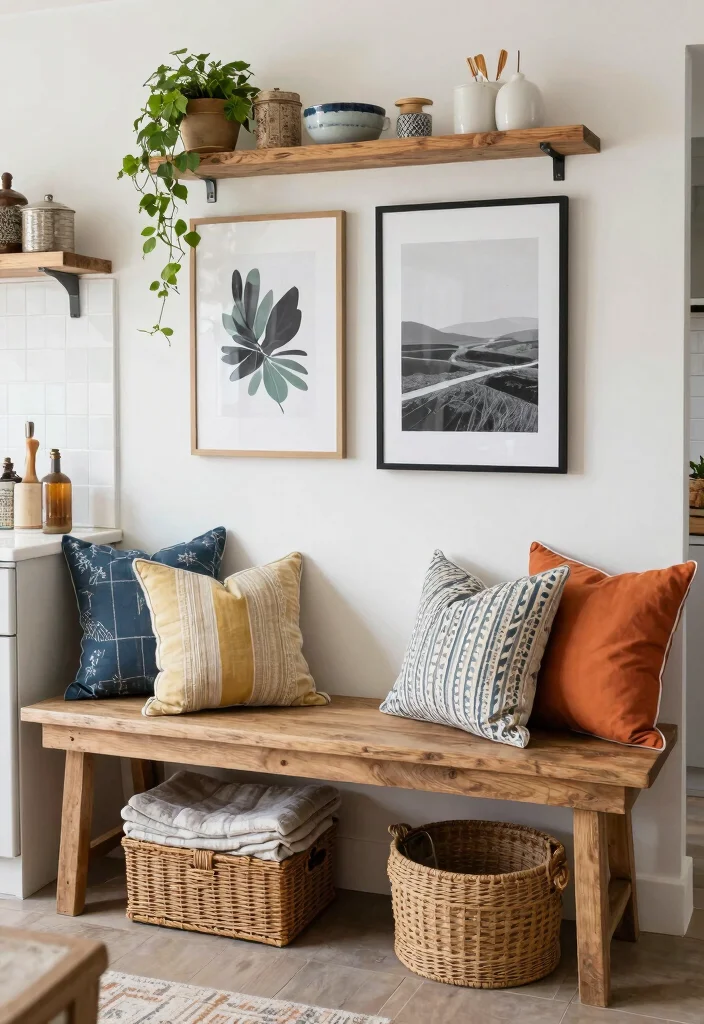 16 Kitchen Bench Decor Ideas With Casual Charm 15 16 Kitchen Bench Decor Ideas With Casual Charm - 15. Mix and Match Styles 1