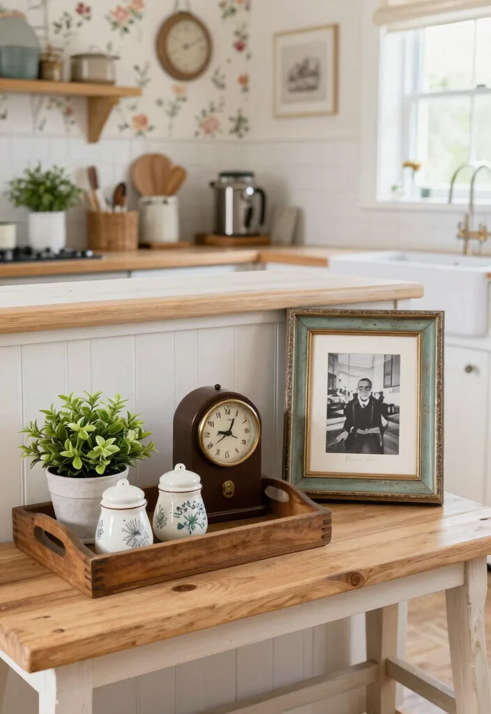 16 Kitchen Bench Decor Ideas With Casual Charm 3 16 Kitchen Bench Decor Ideas With Casual Charm - 3. Vintage Finds and Thrift Store Treasures 1