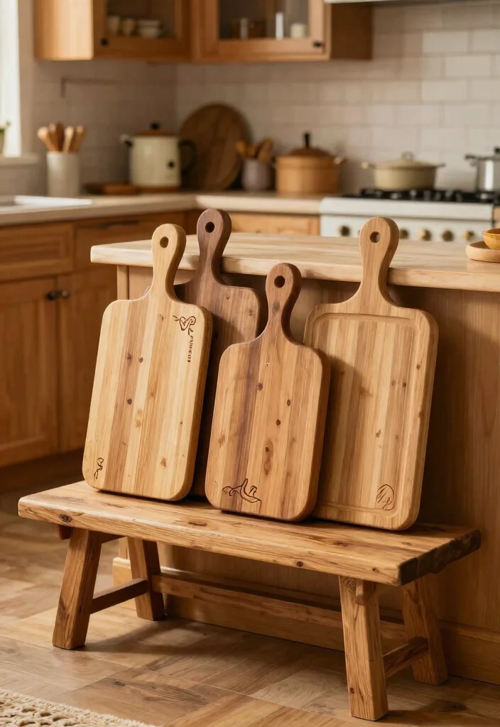 16 Kitchen Bench Decor Ideas With Casual Charm 5 16 Kitchen Bench Decor Ideas With Casual Charm - 5. Functional Decor with Cutting Boards 1