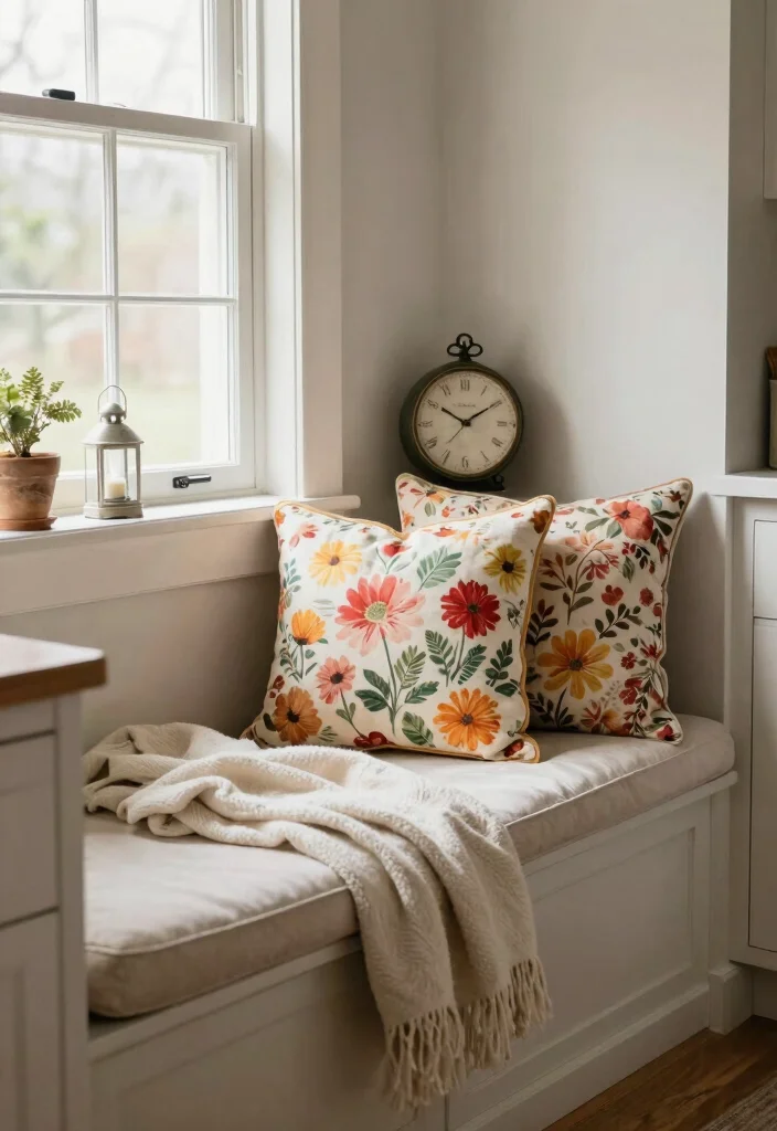 16 Kitchen Bench Decor Ideas With Casual Charm 6 16 Kitchen Bench Decor Ideas With Casual Charm - 6. Cozy Nooks with Cushions and Throws 1