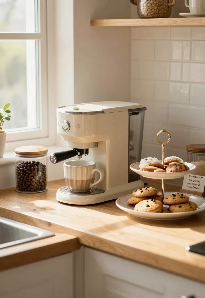 16 Kitchen Bench Decor Ideas With Casual Charm 8 16 Kitchen Bench Decor Ideas With Casual Charm - 8. Create a Coffee Station 1